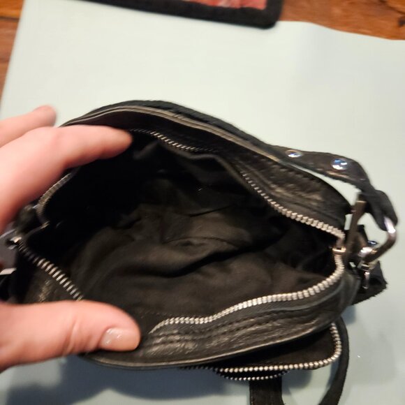 Nunoo | Helena Black Washed Leather Crossbody Mini Bag - Picture 11 of 16